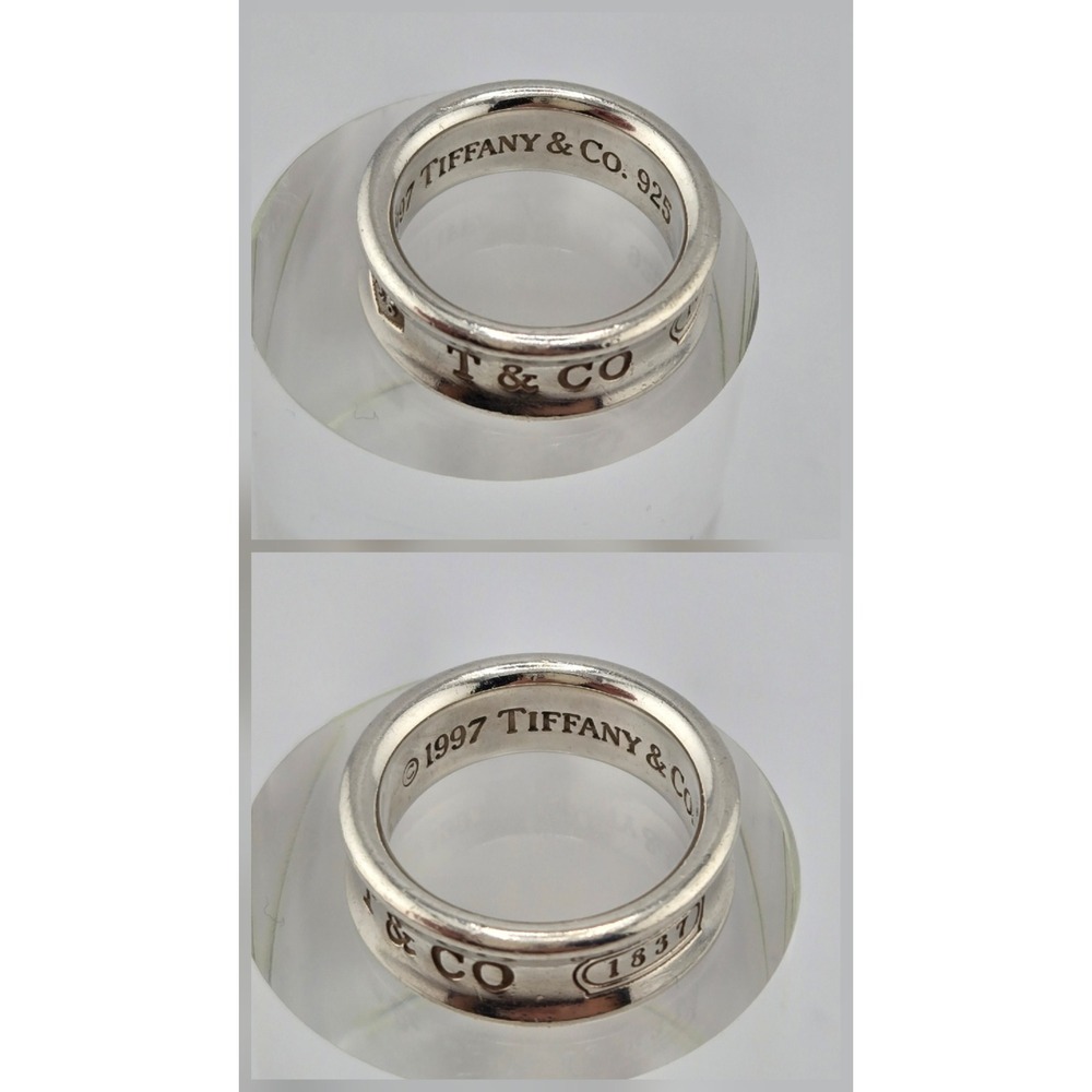 Tiffany & Co 1837 Sterling Silver Narrow Band Ring Size 5.25 925 Vintage 1997 - Picture 7 of 7